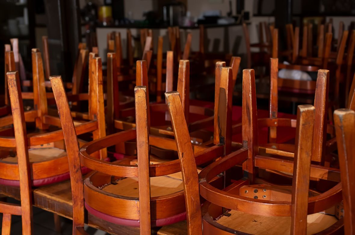 Chairs on table